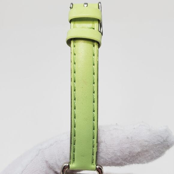 Disney Tinker Bell Silver Watch Green Band Women's Accessory - Picture 3 of 11